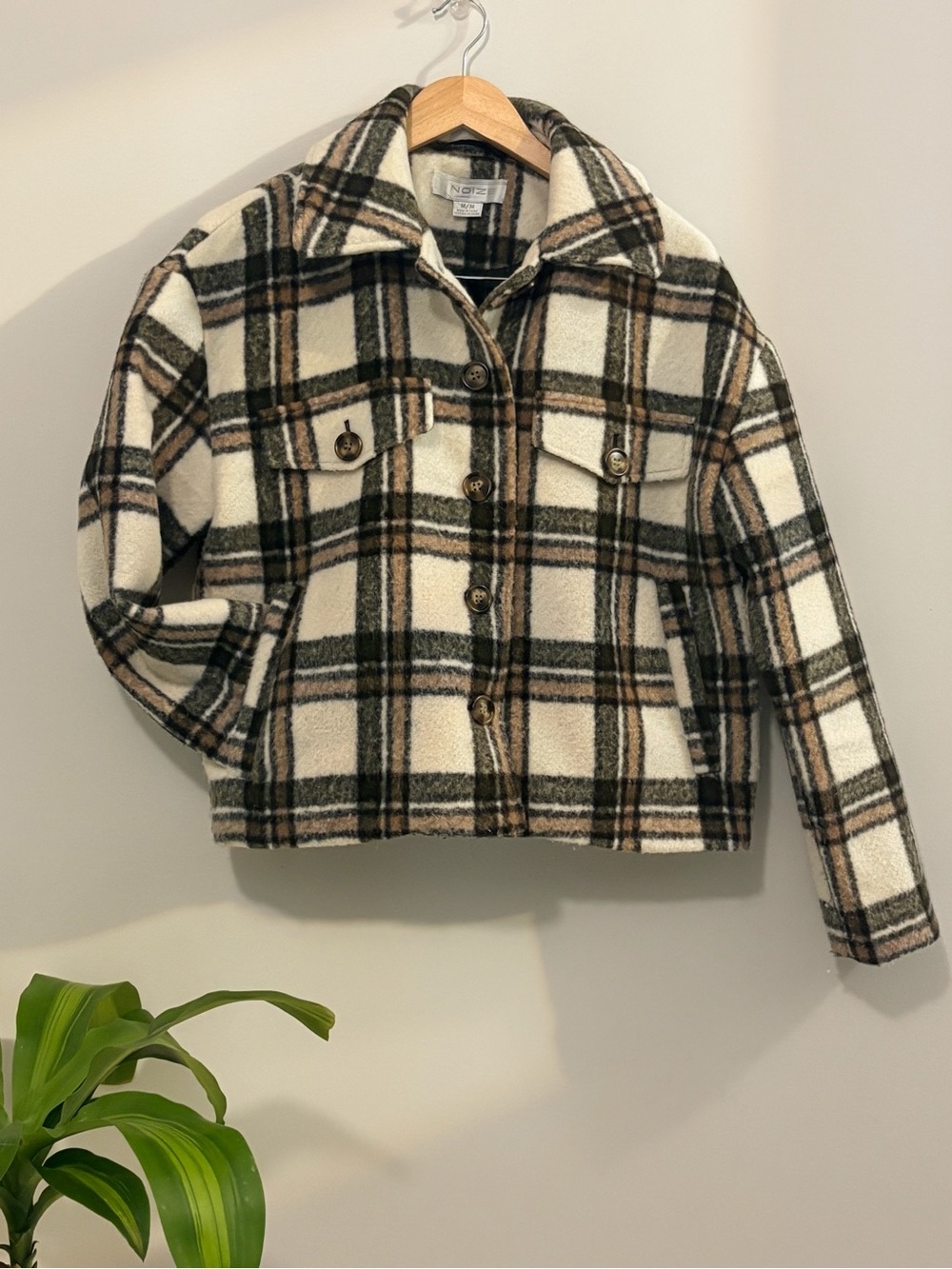 Plaid Button-Up Jacket